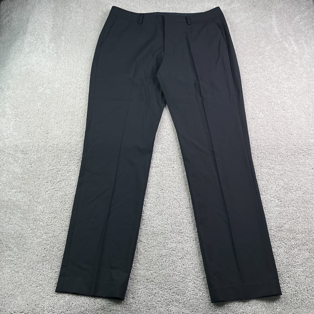 Bonobos Pants Mens 35x32 Black Slim Fit Marzotto Tessuto Wool Dress Trousers